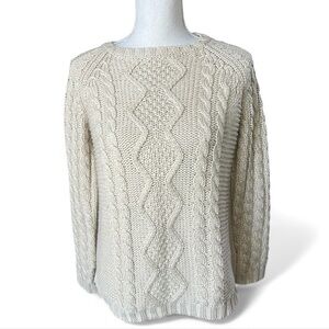 Ami Dans La Rue tan Cable Knit Sweater cream preppy Normcore neutral scandal